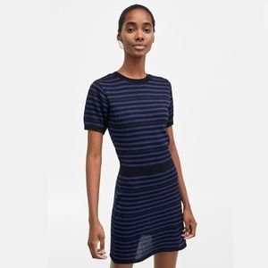 Zara new women  blue striped t shirt dress sz M